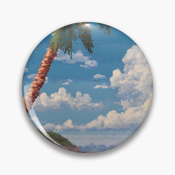Item preview, Pixel art beach illustration designed and sold by ScienceRex.