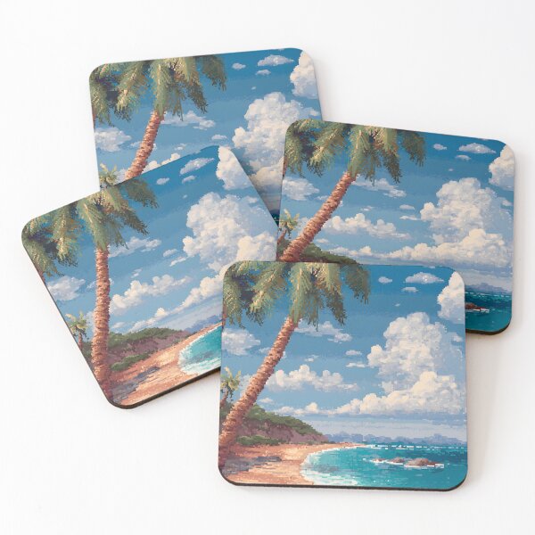 Item preview, Pixel art beach illustration designed and sold by ScienceRex.