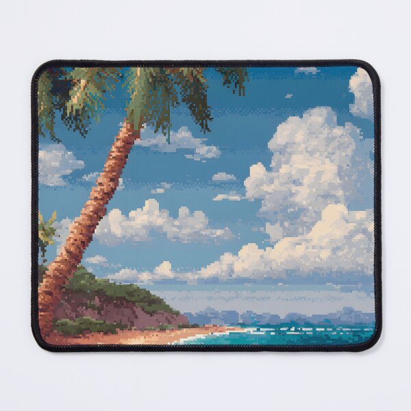 Item preview, Ilustración de playa en pixel art designed and sold by ScienceRex.