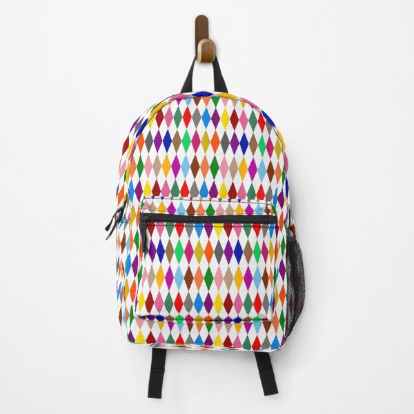 Item preview, Colorful Harlequin Diamonds Pattern Design White designed and sold by PatternTitan.