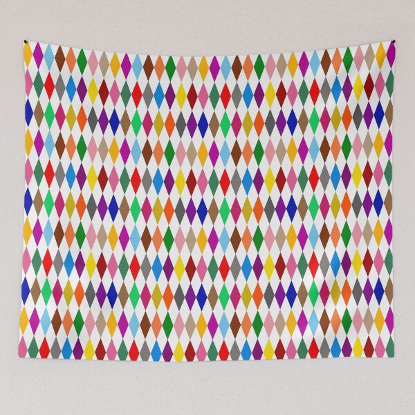 Item preview, Colorful Harlequin Diamonds Pattern Design White designed and sold by PatternTitan.