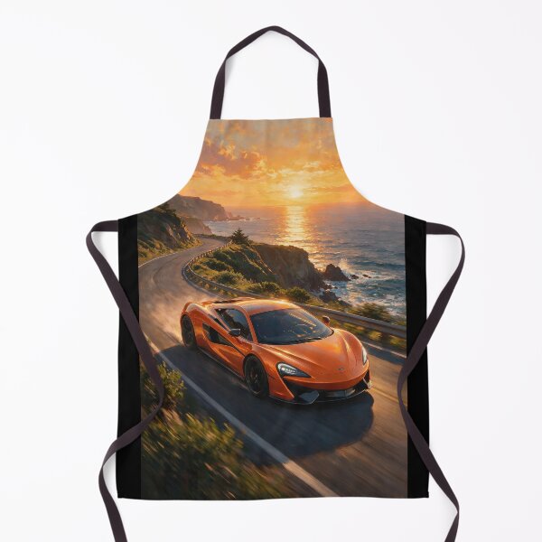 Item preview, Orange Supercar on Coastal Road at Sunset designed and sold by Lineer22.