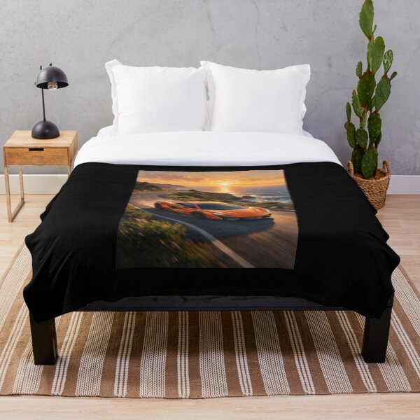 Item preview, Orange Supercar on Coastal Road at Sunset designed and sold by Lineer22.