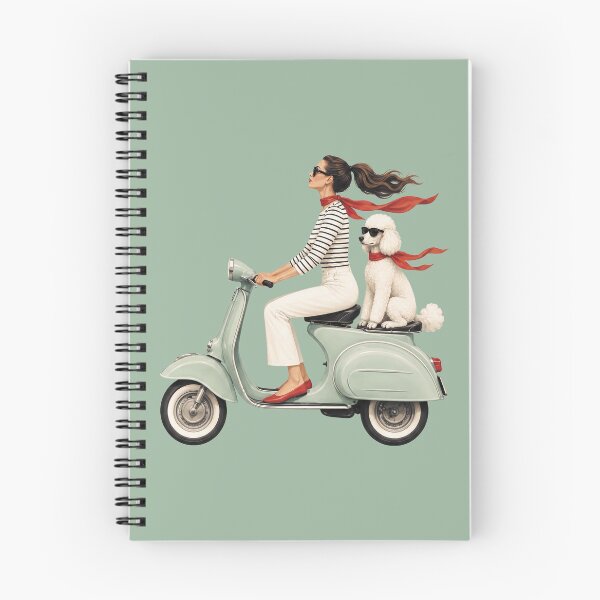 Artikelvorschau, Mädchen auf Vespa-Roller mit Königspudel entworfen und verkauft von PoppeeFrost.