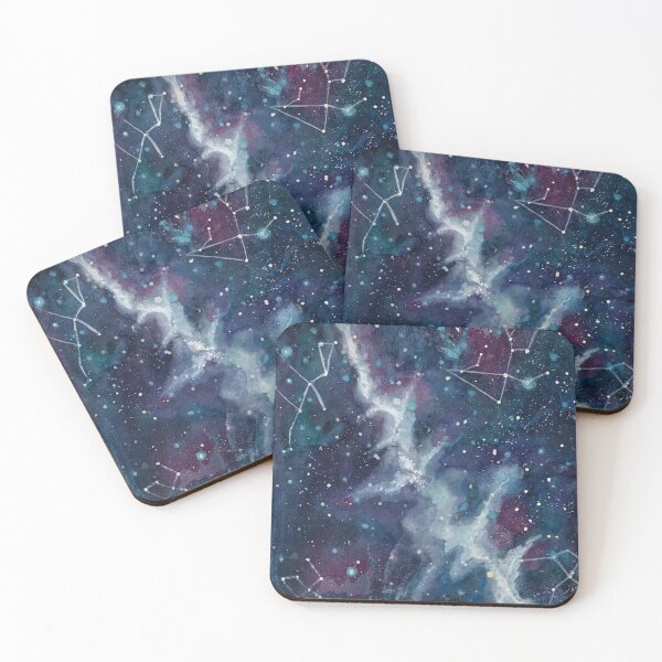 Item preview, Blue Galaxy Watercolour Print, Celestial Wall Art | The Sky Has Its Own Rivers designed and sold by ArithraStudio.