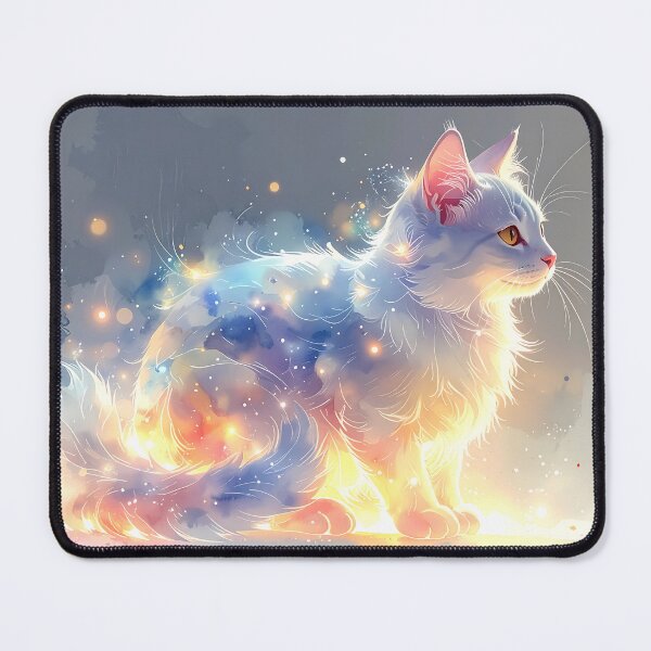 Item preview, Luminous Cosmic Cat Watercolor Artwork designed and sold by BetweenForms.