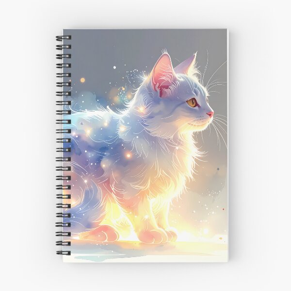 Item preview, Luminous Cosmic Cat Watercolor Artwork designed and sold by BetweenForms.