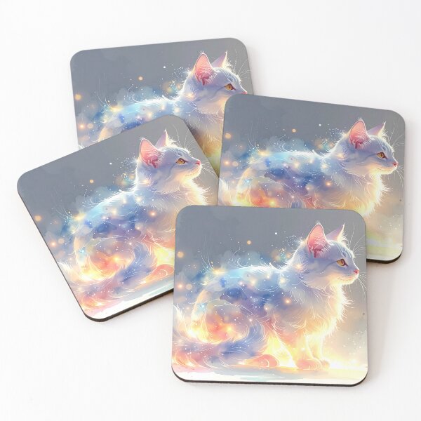Item preview, Luminous Cosmic Cat Watercolor Artwork designed and sold by BetweenForms.