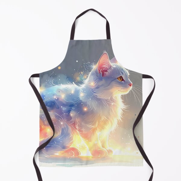 Item preview, Luminous Cosmic Cat Watercolor Artwork designed and sold by BetweenForms.