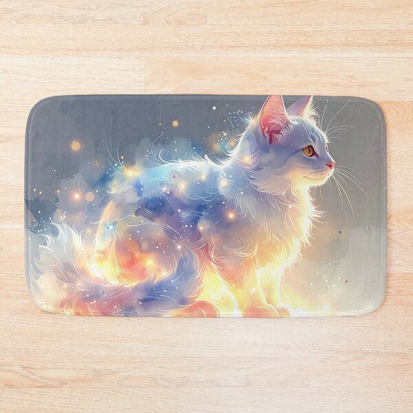 Item preview, Luminous Cosmic Cat Watercolor Artwork designed and sold by BetweenForms.