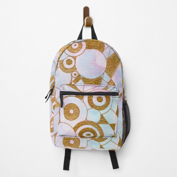 Item preview, Pastel Gold Geometric Abstract Watercolour Print | Every Centre Is Relative designed and sold by ArithraStudio.