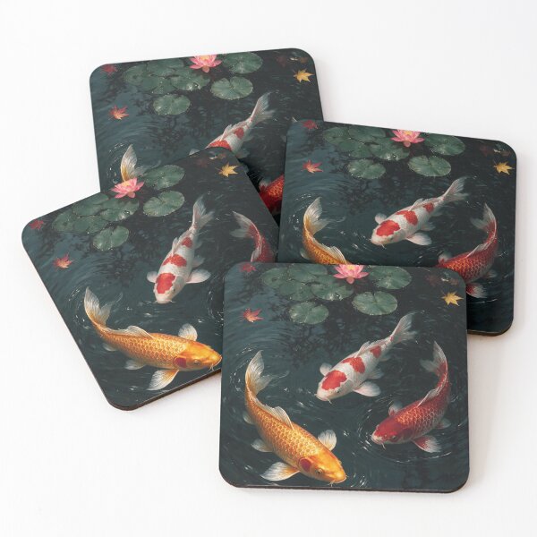 Item preview, Three Koi Fish in a Dark Lotus Pond designed and sold by Lineer22.