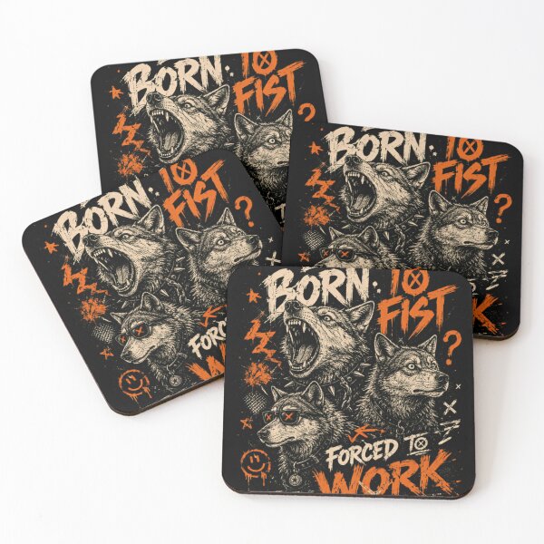 Item preview, Born To Fist Forced To Work Wolf Rebellion Anti Work Frustration Worker designed and sold by RetroMini2026.