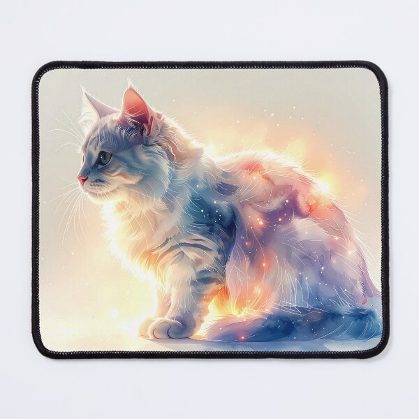 Item preview, Luminous Cosmic Cat Watercolor Artwork designed and sold by BetweenForms.