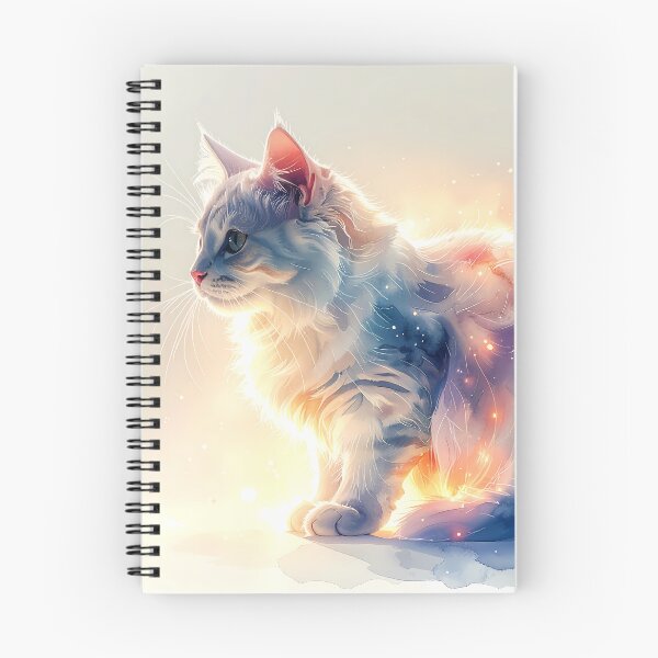 Item preview, Luminous Cosmic Cat Watercolor Artwork designed and sold by BetweenForms.