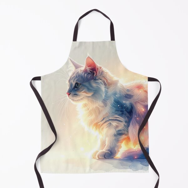 Item preview, Luminous Cosmic Cat Watercolor Artwork designed and sold by BetweenForms.