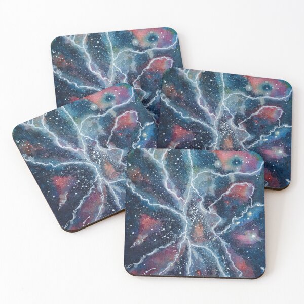Item preview, Cosmic Lightning Watercolour Print, Galaxy Wall Art | The Universe Has Veins designed and sold by ArithraStudio.
