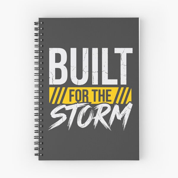 Item preview, Built For The Storm (Warning Yellow) - Gritty Motivational Workout & Resilience Quote designed and sold by RetroNeon.