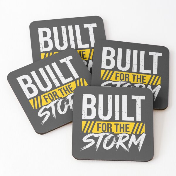 Item preview, Built For The Storm (Warning Yellow) - Gritty Motivational Workout & Resilience Quote designed and sold by RetroNeon.