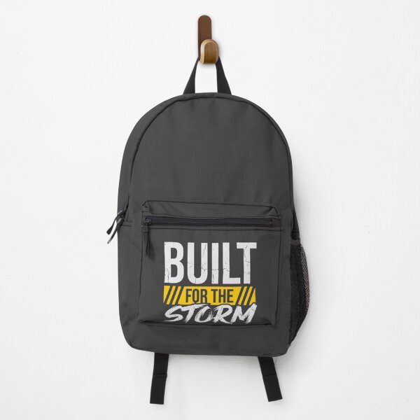Item preview, Built For The Storm (Warning Yellow) - Gritty Motivational Workout & Resilience Quote designed and sold by RetroNeon.