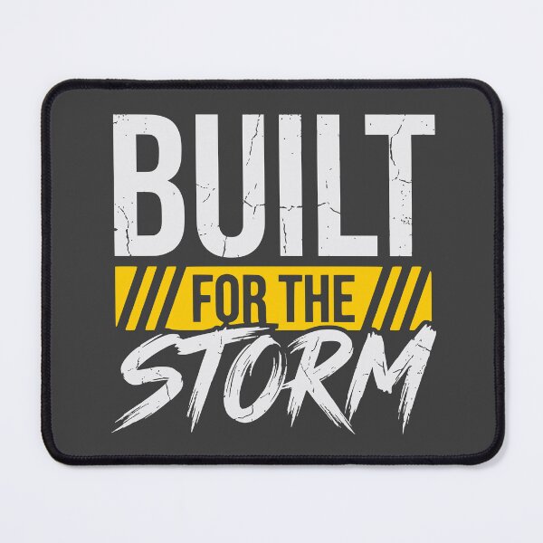 Item preview, Built For The Storm (Warning Yellow) - Gritty Motivational Workout & Resilience Quote designed and sold by RetroNeon.