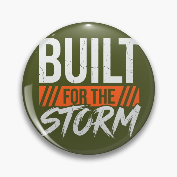 Item preview, Built For The Storm (Safety Orange) - Gritty Motivational Workout & Resilience Quote designed and sold by RetroNeon.