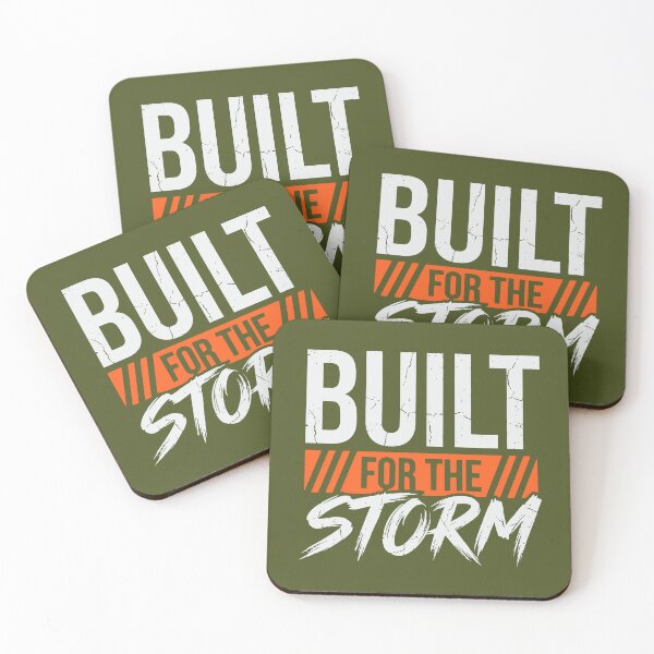 Item preview, Built For The Storm (Safety Orange) - Gritty Motivational Workout & Resilience Quote designed and sold by RetroNeon.