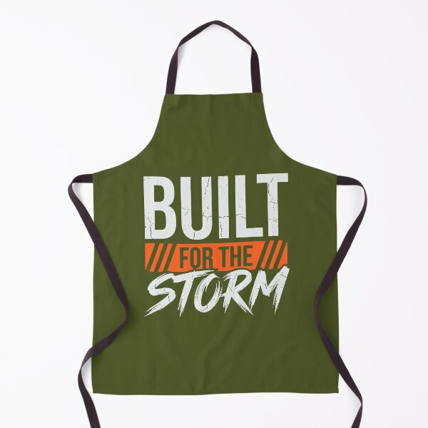 Item preview, Built For The Storm (Safety Orange) - Gritty Motivational Workout & Resilience Quote designed and sold by RetroNeon.