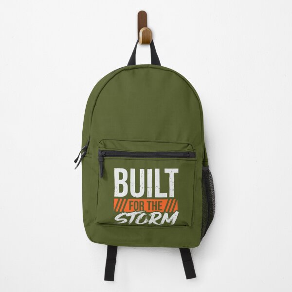 Item preview, Built For The Storm (Safety Orange) - Gritty Motivational Workout & Resilience Quote designed and sold by RetroNeon.