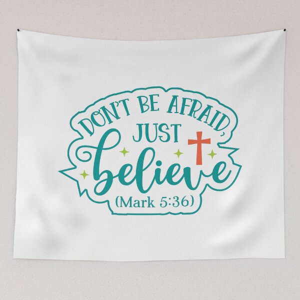 Item preview, Don't Be Afraid Just Believe – Christian Faith Inspirational | T-shirt, sticker, mug and tattoo designed and sold by Billium Halder.