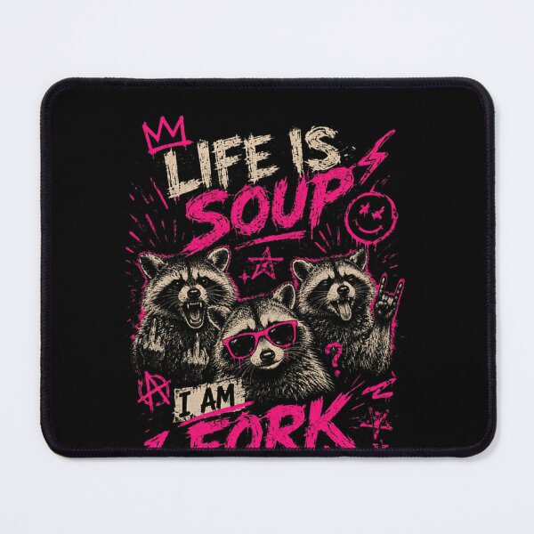 Item preview, Raccoon Life Is Soup I Am Fork Funny Sarcasm Rebellious Quote designed and sold by RetroMini2026.