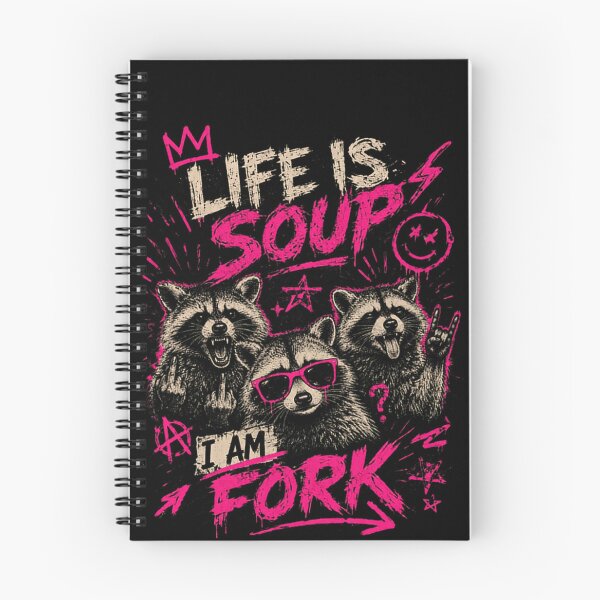 Item preview, Raccoon Life Is Soup I Am Fork Funny Sarcasm Rebellious Quote designed and sold by RetroMini2026.