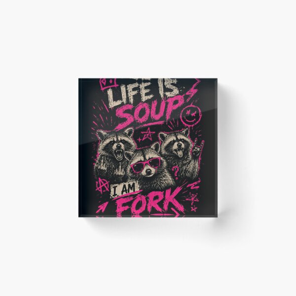 Item preview, Raccoon Life Is Soup I Am Fork Funny Sarcasm Rebellious Quote designed and sold by RetroMini2026.