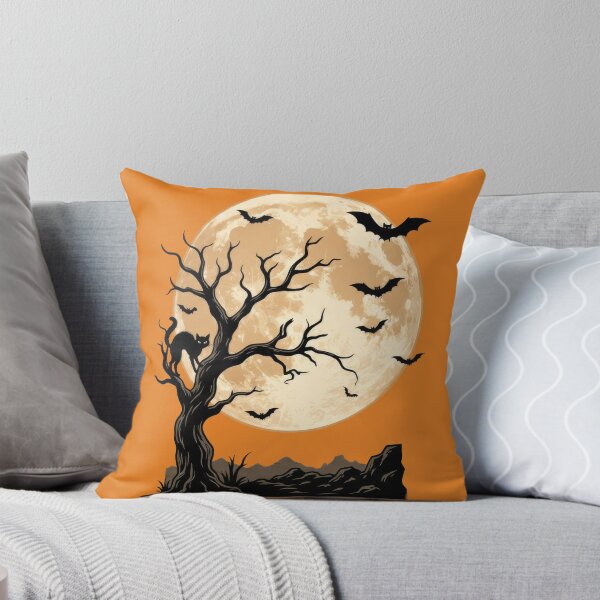 Item preview, Spooky Halloween Night Silhouette - Cat, Bats, and Full Moon designed and sold by TontikDesign.