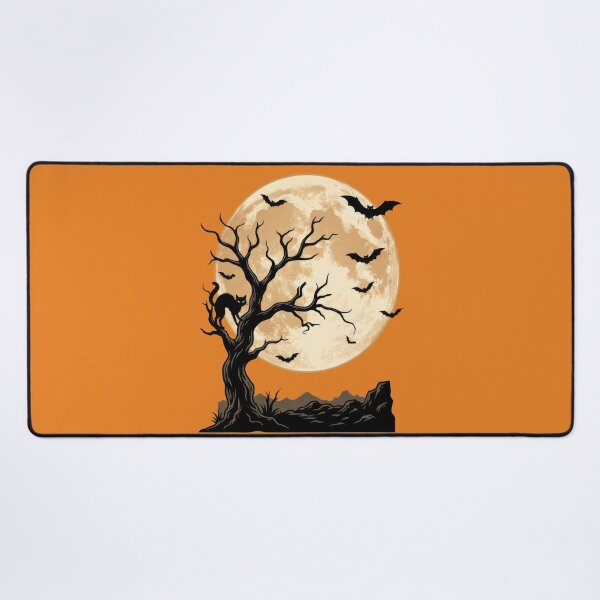 Item preview, Spooky Halloween Night Silhouette - Cat, Bats, and Full Moon designed and sold by TontikDesign.