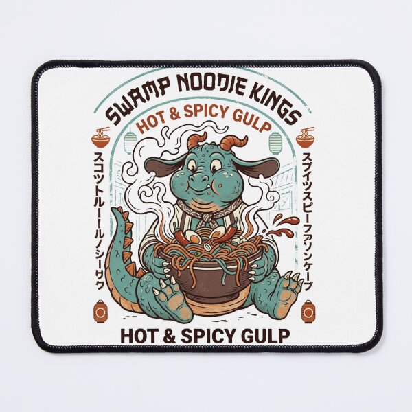 Item preview, Swamp Noodle Kings – Hot and Spicy Ramen Monster Badge designed and sold by @SHINTOSARTSTORE.