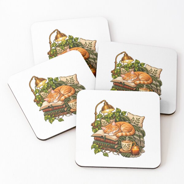Item preview, Reading Buddy Cat Illustration Cozy Bookish Cat Lover Gift designed and sold by Rod & Retriever.