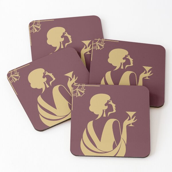 Item preview, Elegant Art Deco Christmas Card – 1920s Burgundy and Gold Vintage Christmas Woman designed and sold by lisa-diver.