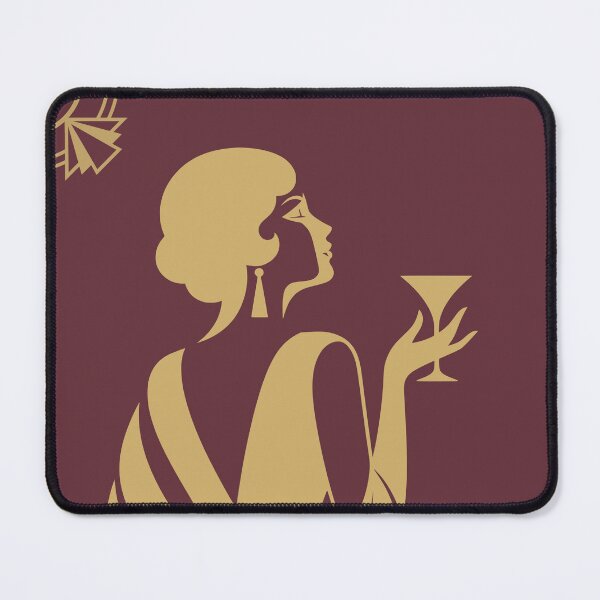 Item preview, Elegant Art Deco Christmas Card – 1920s Burgundy and Gold Vintage Christmas Woman designed and sold by lisa-diver.
