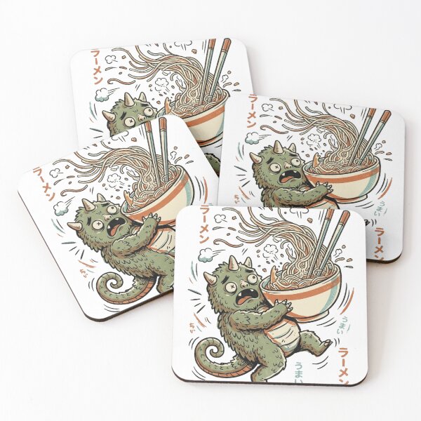 Item preview, Panicked Kaiju – Funny Ramen Monster Illustration designed and sold by @SHINTOSARTSTORE.