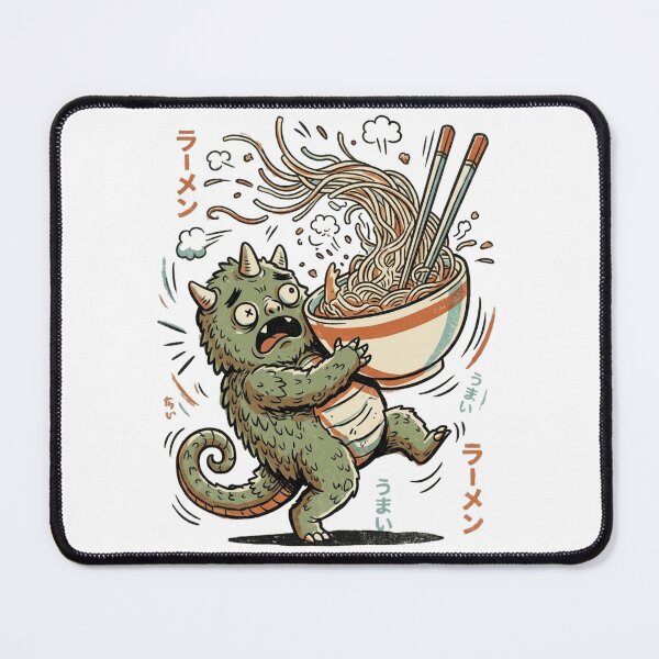 Item preview, Panicked Kaiju – Funny Ramen Monster Illustration designed and sold by @SHINTOSARTSTORE.