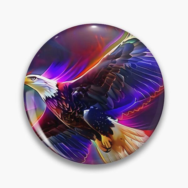 Item preview, Neon Eagle Flying Cosmic Synthwave Art designed and sold by NeonRealmsStudio.