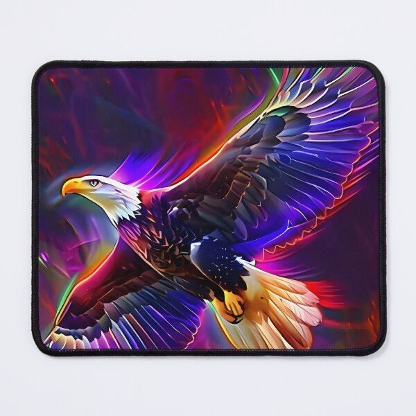 Item preview, Neon Eagle Flying Cosmic Synthwave Art designed and sold by NeonRealmsStudio.