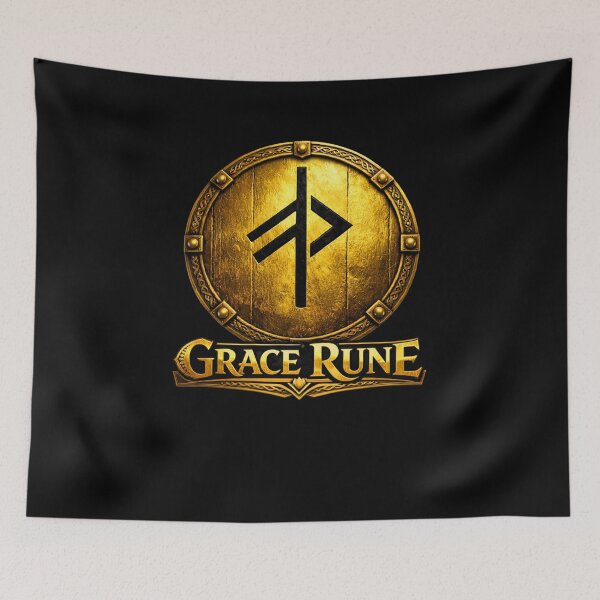 Item preview, GRACE RUNE – Viking Gold Shield Symbol designed and sold by Warrior’s Path.