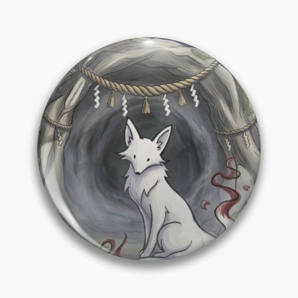 Item preview, Sacred White Kitsune Nine Tailed Fox Cave Moon designed and sold by WithoutBorders4.