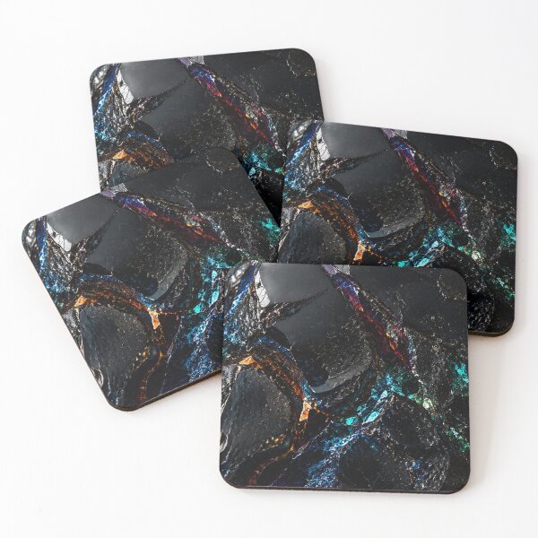 Item preview, Iridescent Black Stone — Abstract Rainbow Mineral Texture designed and sold by ZYVARENNE.