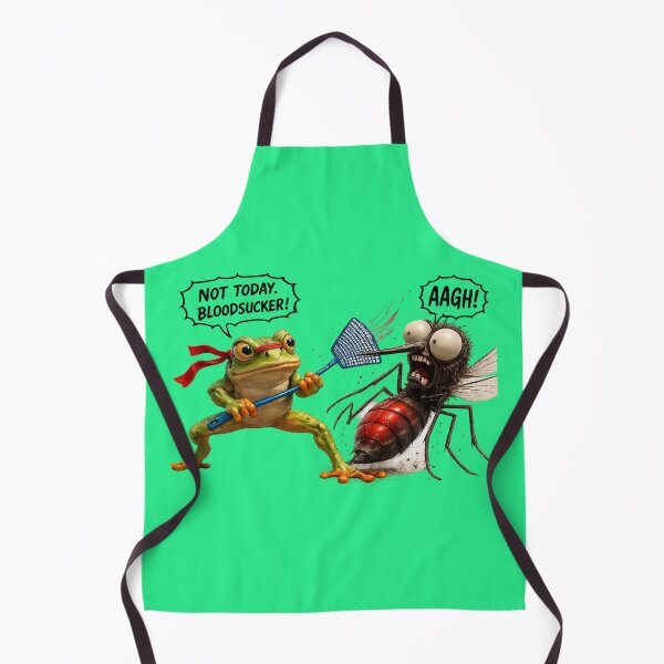 Item preview, Funny Ninja Frog Fighting Huge Mosquito Cartoon designed and sold by Funnygiftsstudio .