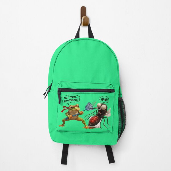 Item preview, Funny Ninja Frog Fighting Huge Mosquito Cartoon designed and sold by MariaPCMaria.