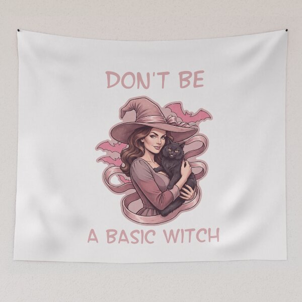 Item preview, Pinkoween Don't Be A Basic Witch with Black Cat designed and sold by MythicCotton.