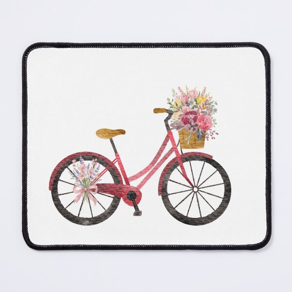 Item preview, Vintage Lavender Bicycle with Spring Flowers Art designed and sold by     Sela Art .